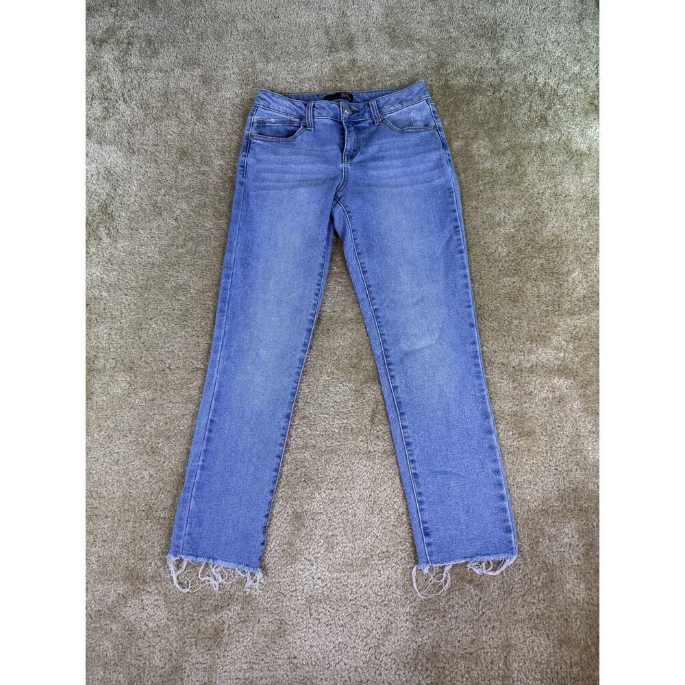 1822 Denim Jeans Womens Size 4 Blue Denim Skinny Raw Hem Stretch Mid Rise D816